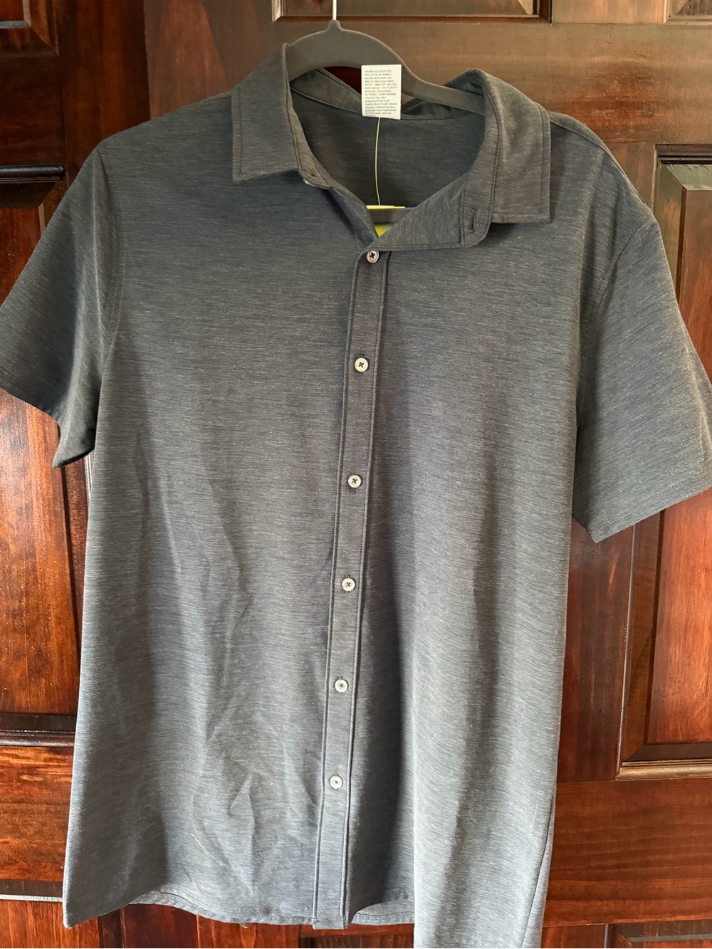 All In Motion Men's Short-Sleeve Button-Up Shirt - Gray/black